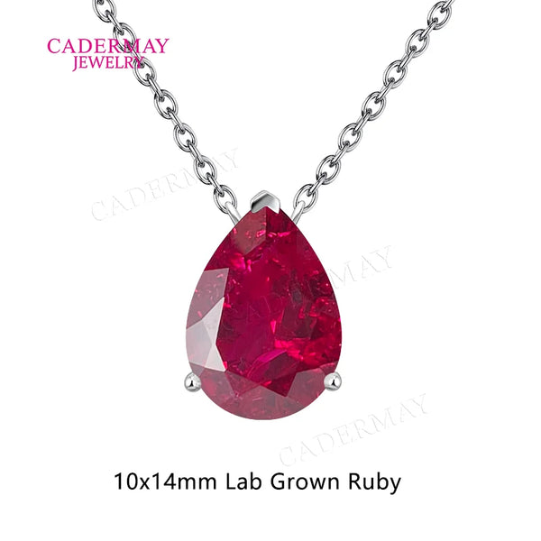 Red Ruby Pendant Necklace-ToShay.org
