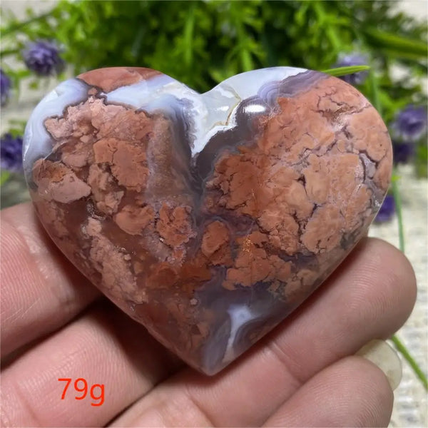 Pink Flower Agate Heart-ToShay.org