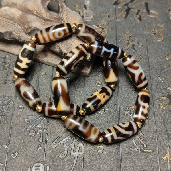 Tibetan Agate Dzi Bracelet-ToShay.org