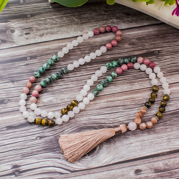 White Jade Mala Beads-ToShay.org