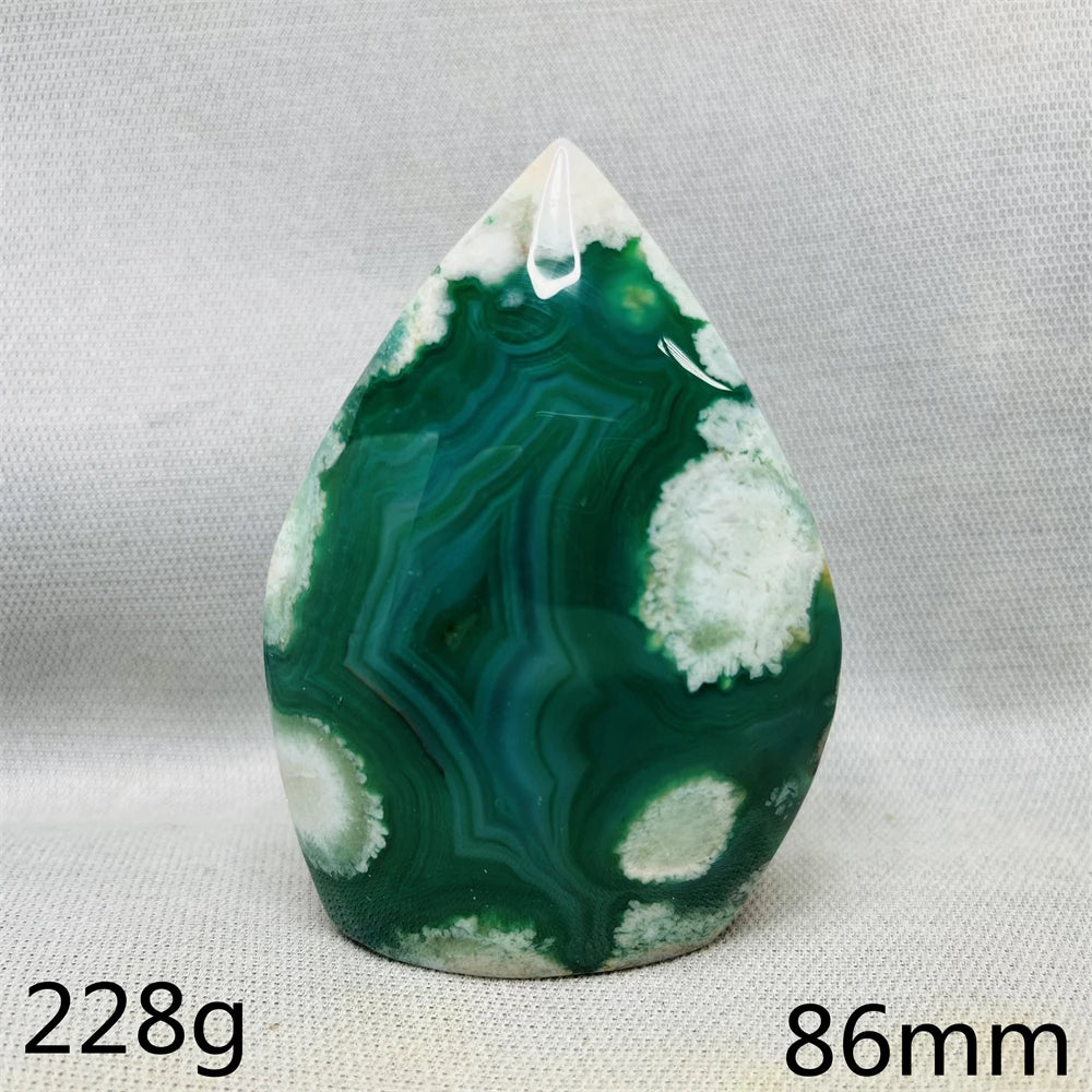 Green Cherry Blossom Agate Flame-ToShay.org
