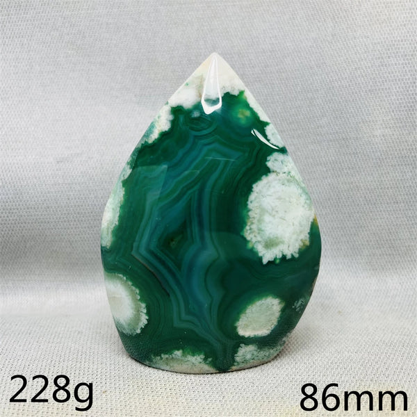 Green Cherry Blossom Agate Flame-ToShay.org