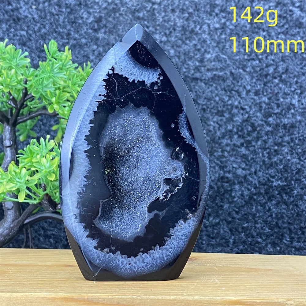 Black Agate Geode Torch-ToShay.org