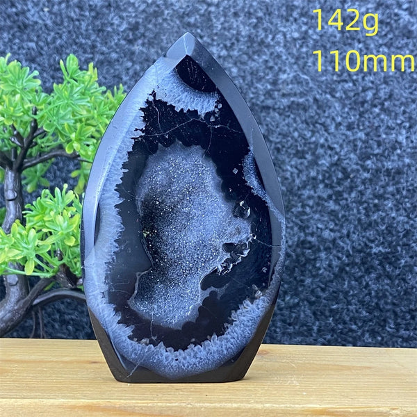 Black Agate Geode Torch-ToShay.org