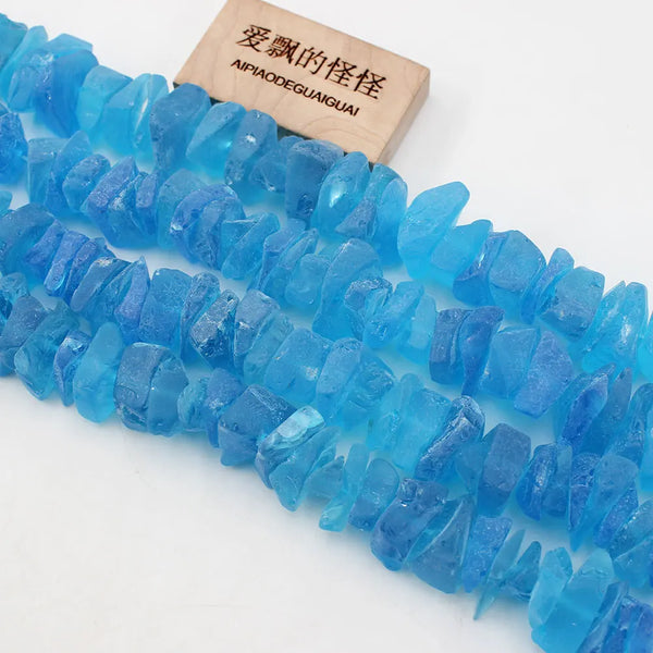 Blue Glass Nugget Beads-ToShay.org