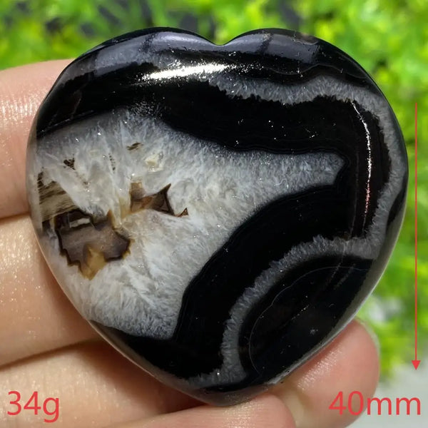 Black Agate Geode Heart-ToShay.org