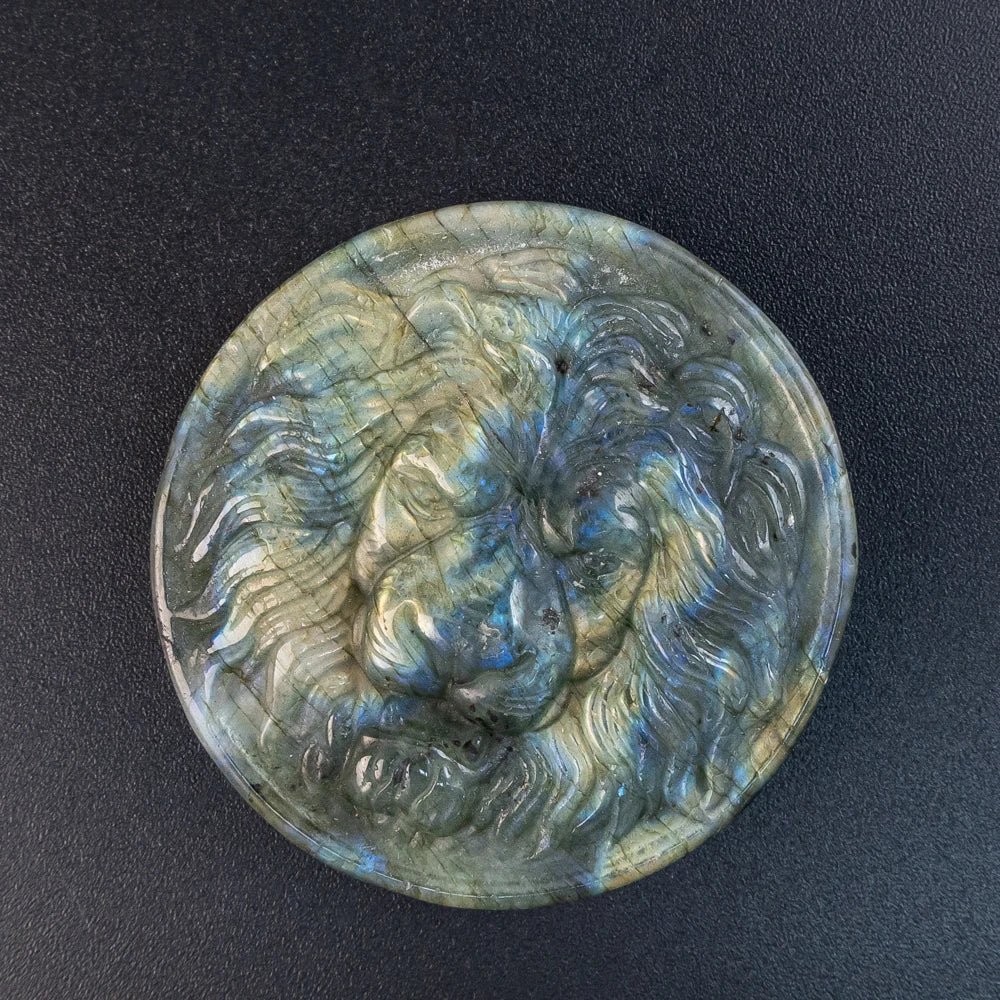 Blue Labradorite Lion Plate-ToShay.org