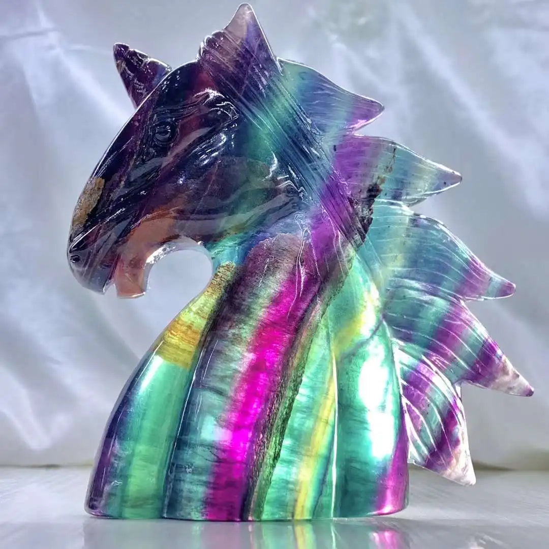 Rainbow Fluorite Unicorn Head-ToShay.org