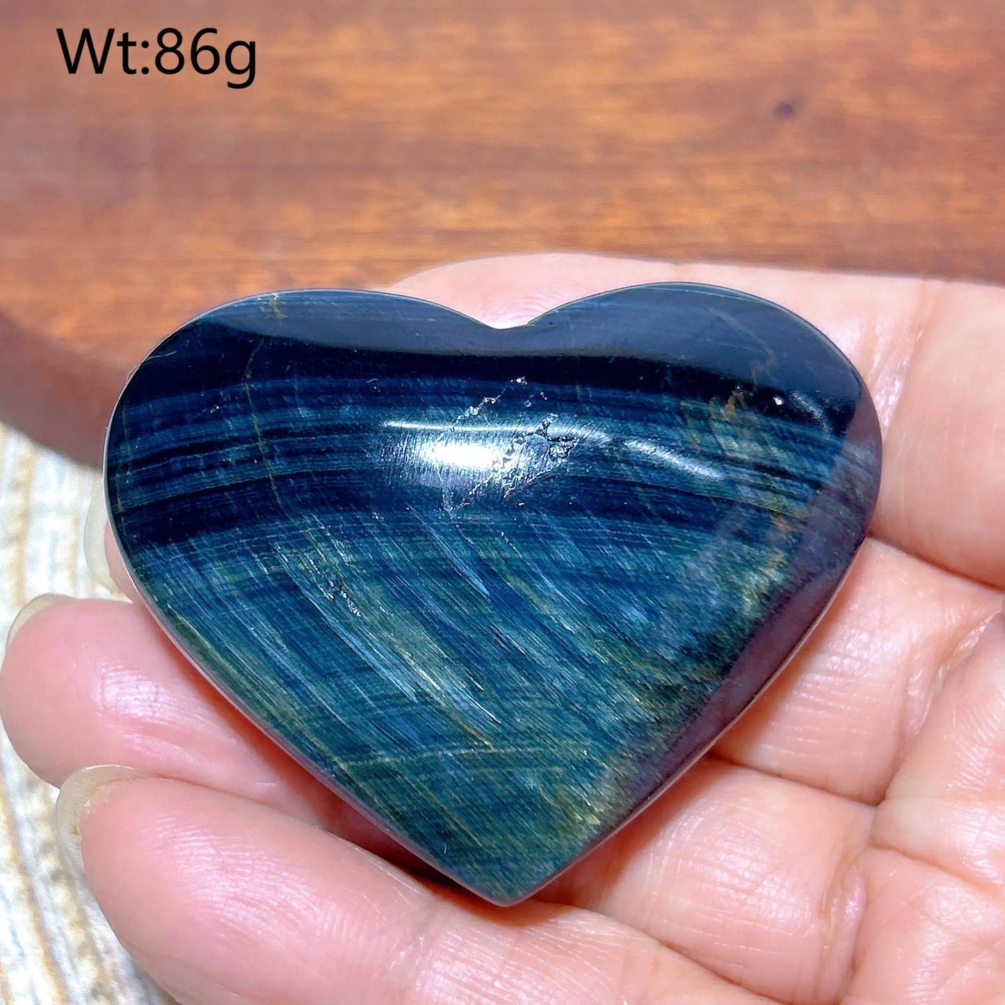 Blue Flash Tiger Eye Heart-ToShay.org