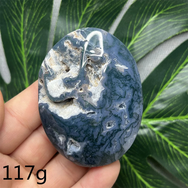 Green Moss Agate Palm Stone-ToShay.org