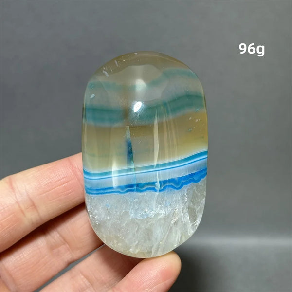 Blue Agate Palm Stone-ToShay.org
