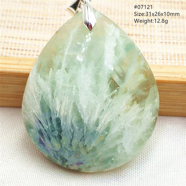 Green Feather Fluorite Pendant-ToShay.org