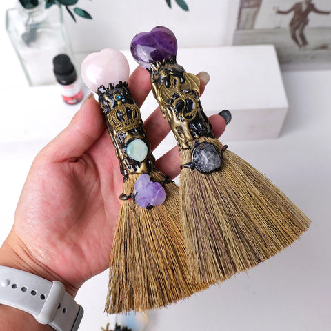 Mixed Crystal Heart Broom-ToShay.org