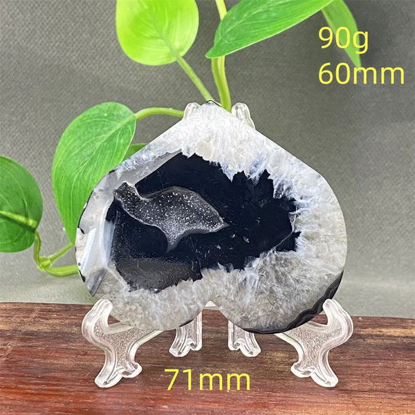 Black Agate Geode Heart-ToShay.org
