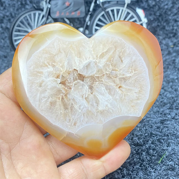 Red Agate Geode Heart-ToShay.org