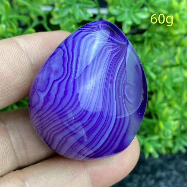 Purple Silk Agate Palm Stone-ToShay.org