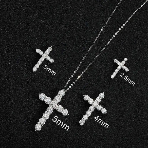Sliver Crystal Cross Pendant-ToShay.org