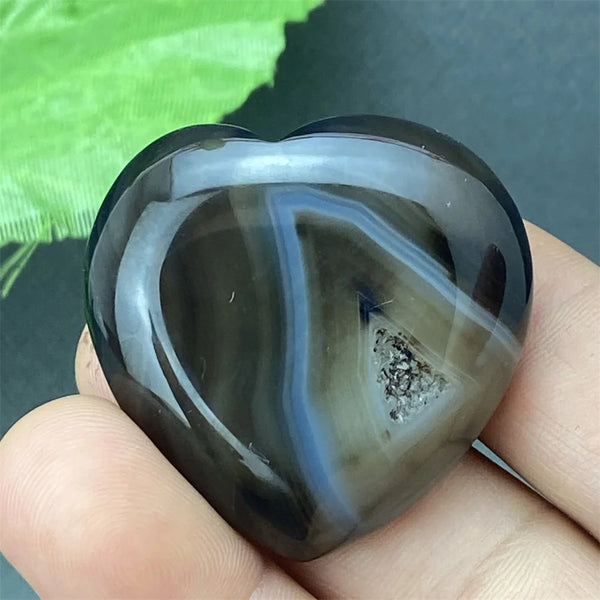 Black Agate Geode Heart-ToShay.org