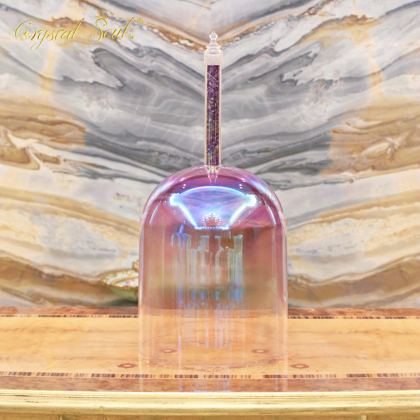 Purple Amethyst Handle Singing Bowl-ToShay.org