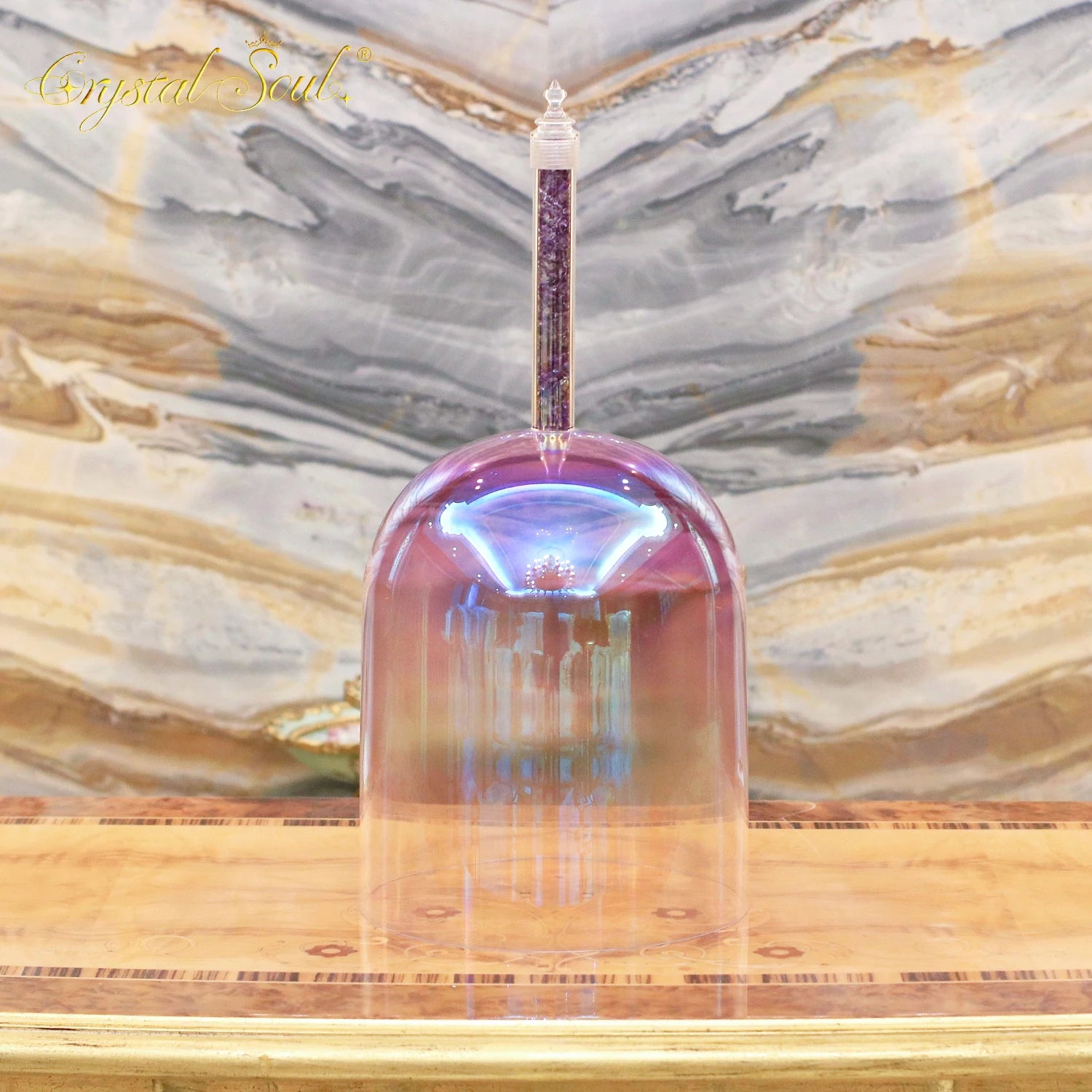 Purple Amethyst Handle Singing Bowl-ToShay.org