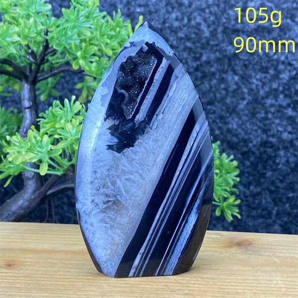 Black Agate Geode Torch-ToShay.org