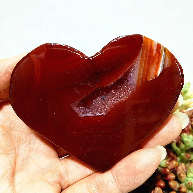 Red Agate Geode Heart-ToShay.org