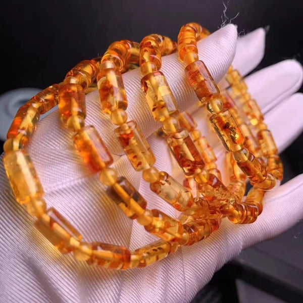 Yellow Amber Bead Bracelet-ToShay.org