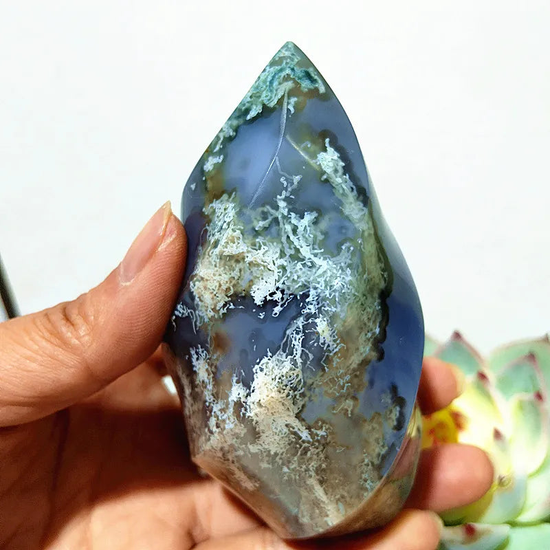 Green Moss Agate Flame-ToShay.org