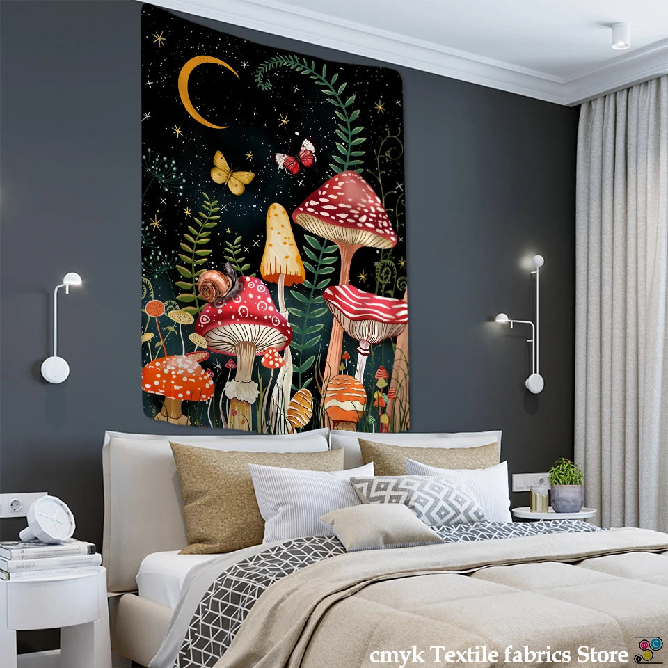 Mushroom Forest Tapestry-ToShay.org