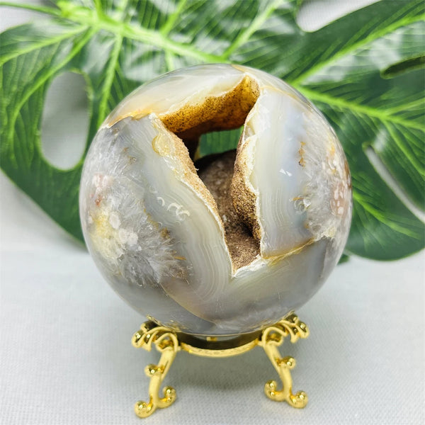 Yellow Agate Geode Ball-ToShay.org