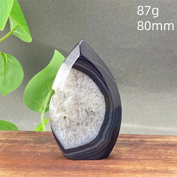 Black Agate Geode Flame-ToShay.org