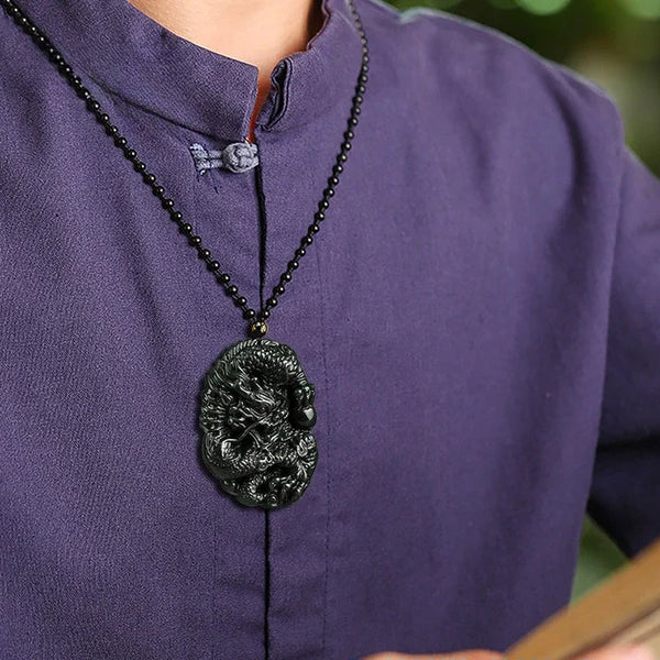 Green Jade Dragon Pendant-ToShay.org