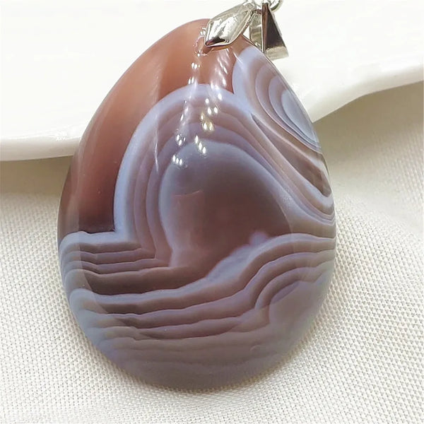 Grey Brown Agate Pendant-ToShay.org