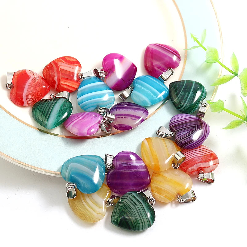 Mixed Stripe Agate Pendants-ToShay.org