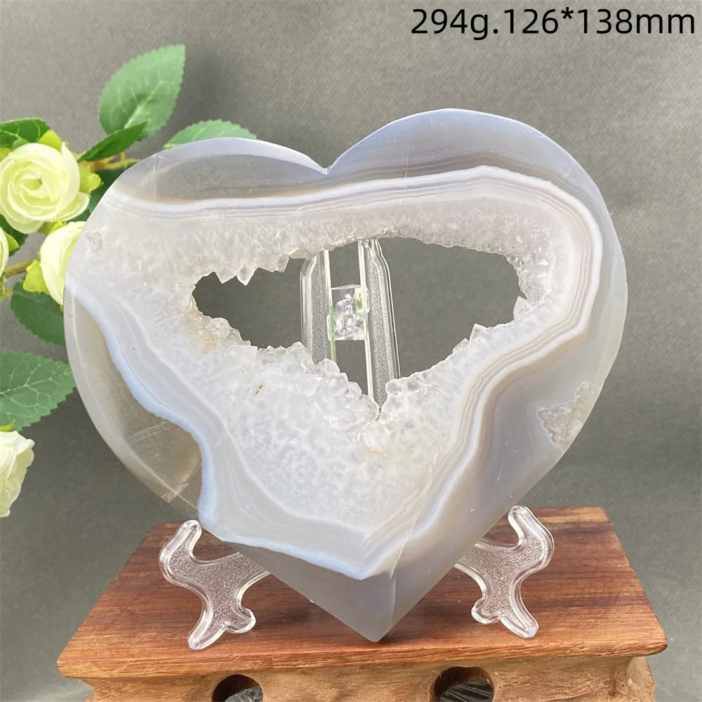 Grey Agate Crystal Heart-ToShay.org