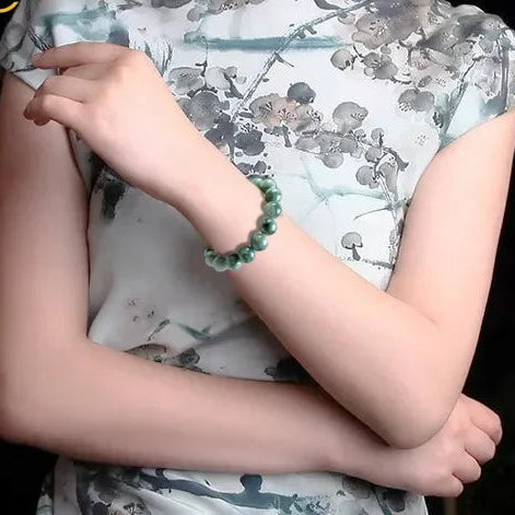 Green Flower Jadeite Bracelet-ToShay.org