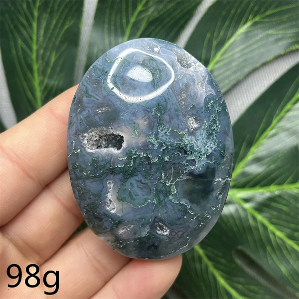 Green Moss Agate Palm Stone-ToShay.org
