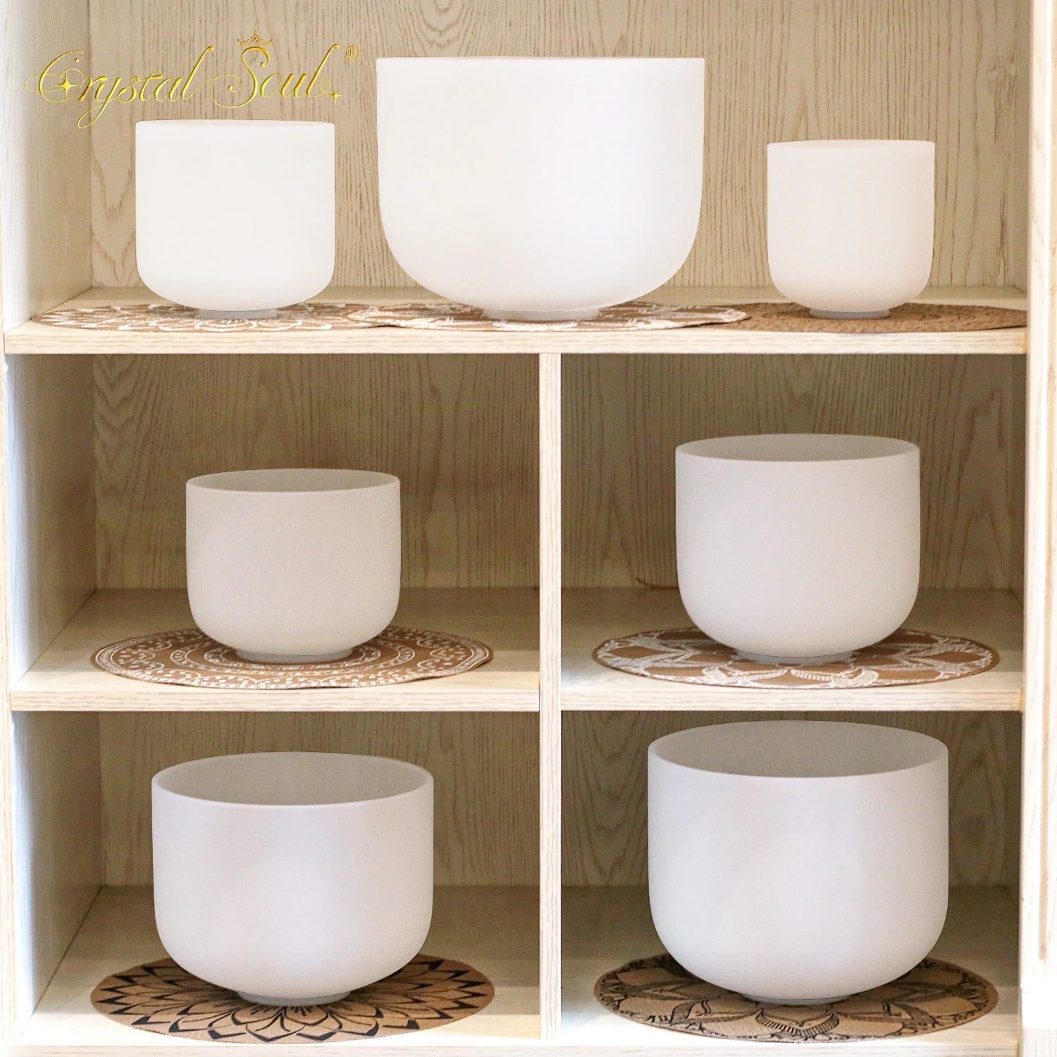 White Frosted Crystal Singing Bowl-ToShay.org