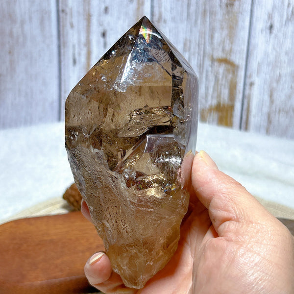 Smokey Rainbow Quartz Wand-ToShay.org