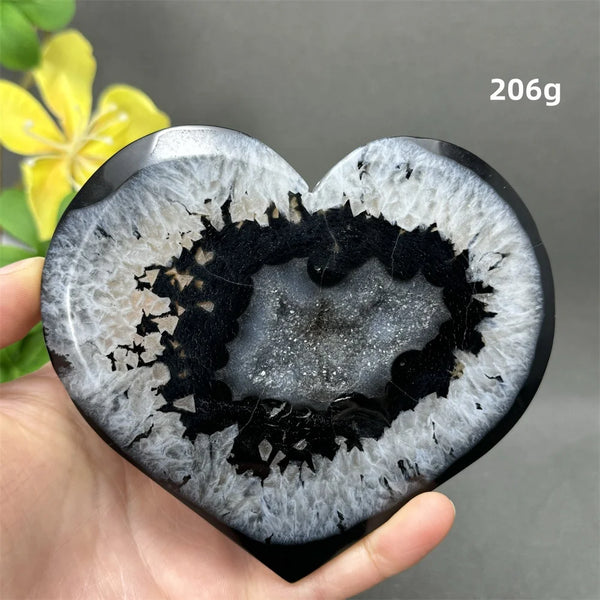 Black Agate Crystal Heart-ToShay.org