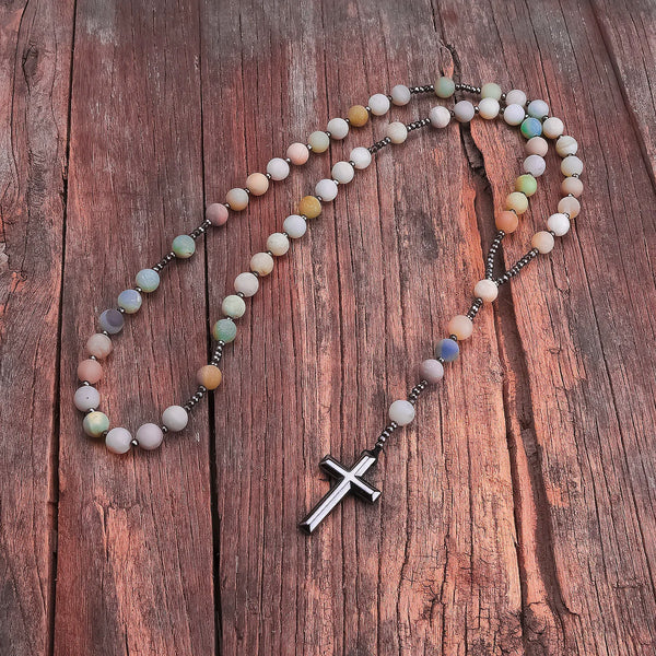 Blue Amazonite BEad Rosary N-ToShay.org