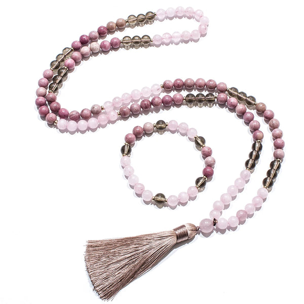 Pink Rhododenite Mala Beads-ToShay.org