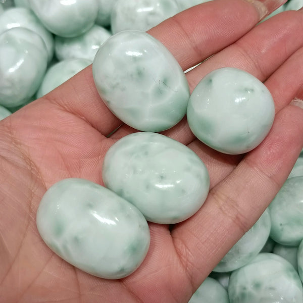 Green Larimar Tumbled Stones-ToShay.org