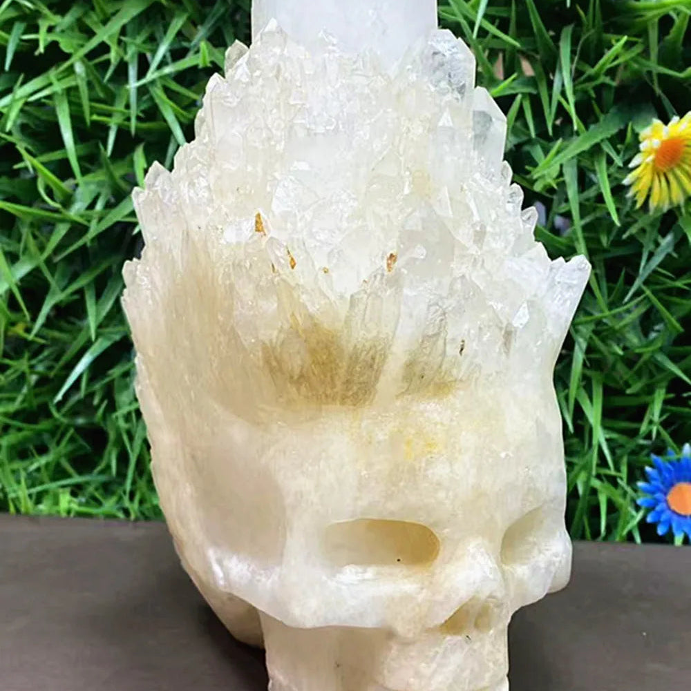 White Crystal Cluster Skull-ToShay.org
