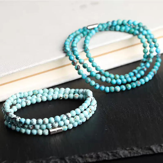 Blue Turquoise Wrap Bracelet-ToShay.org