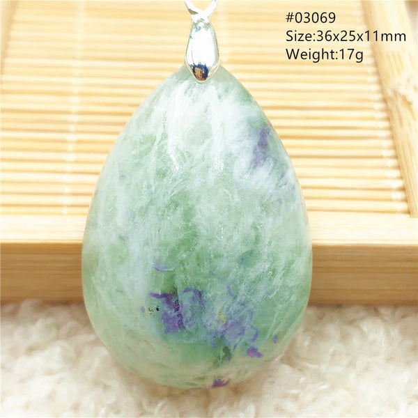 Green Feather Fluorite Pendant-ToShay.org