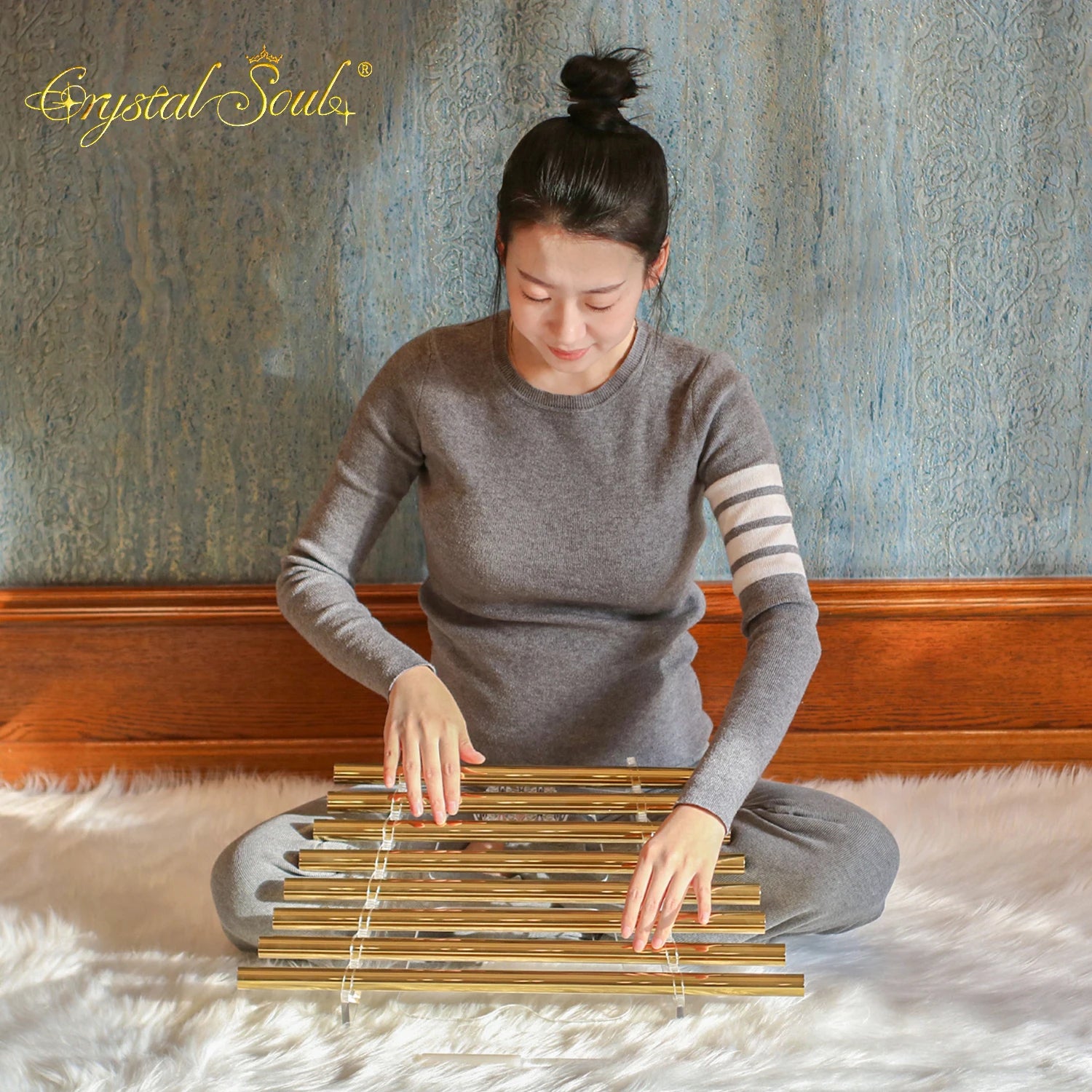 Gold Crystal Singing Harp-ToShay.org