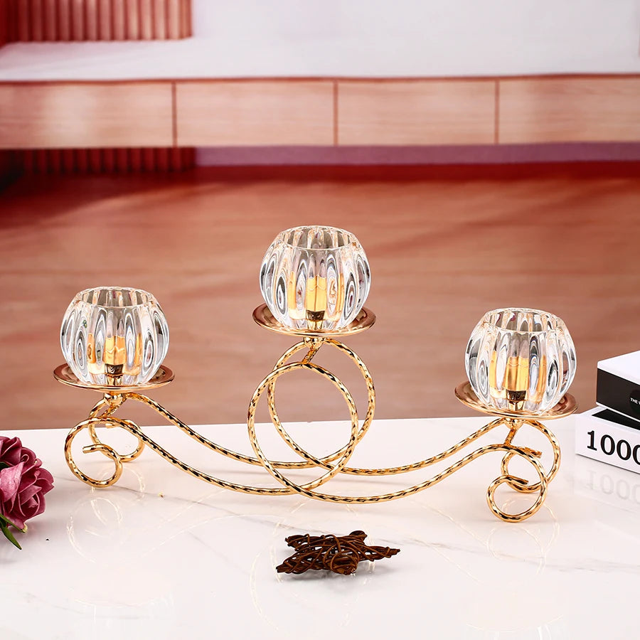 Gold Crystal Candle Holder-ToShay.org