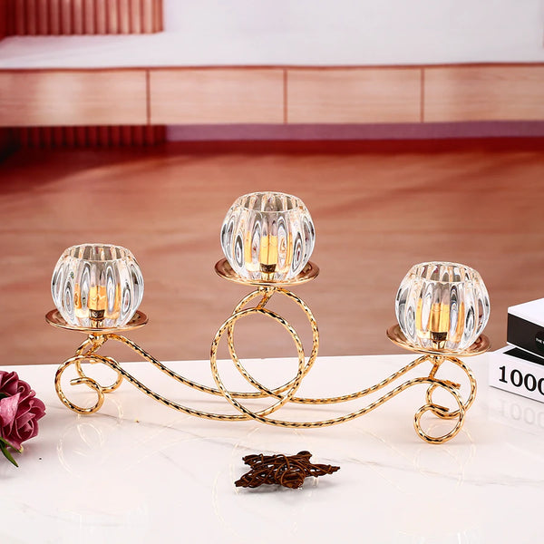 Gold Crystal Candle Holder-ToShay.org