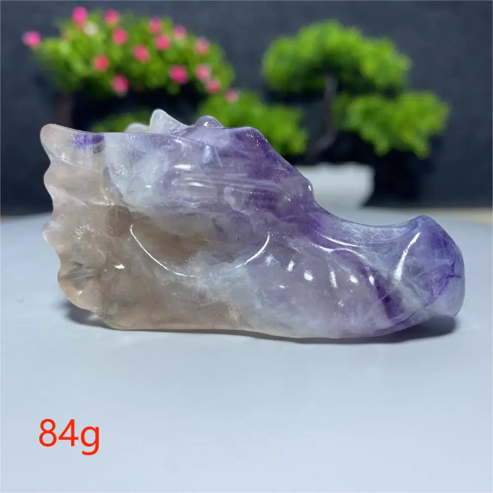 Rainbow Fluorite Dragon Skull-ToShay.org